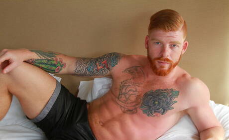 Famous americans, hunky guy Bennett Anthony and muscular Colt Rivers have a hot sex outdoor