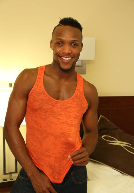 American pornstars superstud Andre Donovan and otter Chris Harder in interracial dick sucking scene