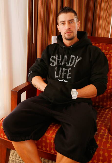 American well-built Cody Cummings shows a husky body