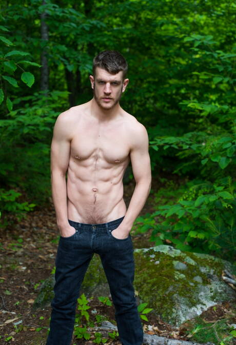 Canadian well-built Caleb King and american bodybuilder Matt Stevens shows a beautiful body outdoor