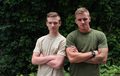 Hot american boys young dude Ryan Jordan and superstud Scott Finn in hot homosexual action outside