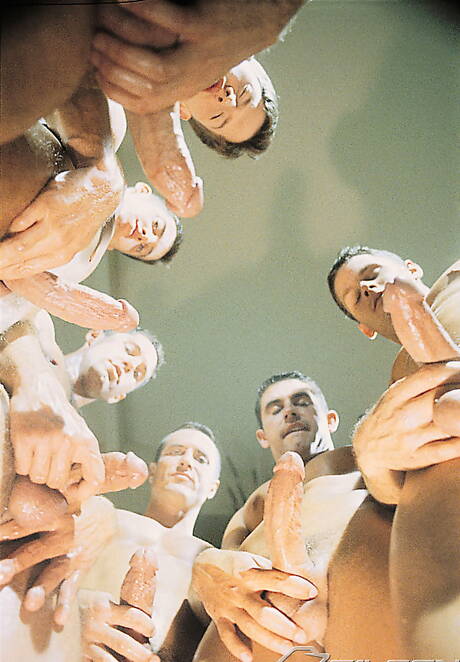 Retro gay orgy with hot hunky Kyle, David Bradley, Cameron Fox, Chris and Tristan
