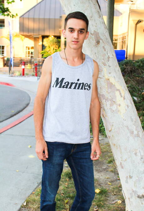 Latino young Jason jack off his dick outside