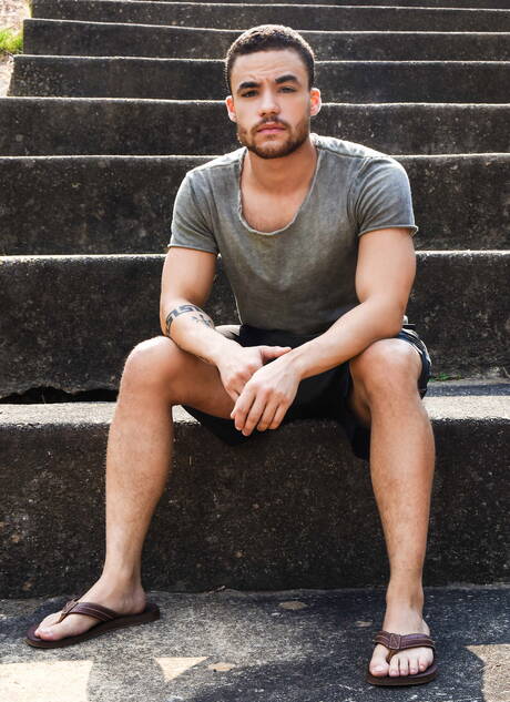 Nasty boys Cliff Jensen, Ashton Mckay and Beaux Banks have a good threesome sex outside