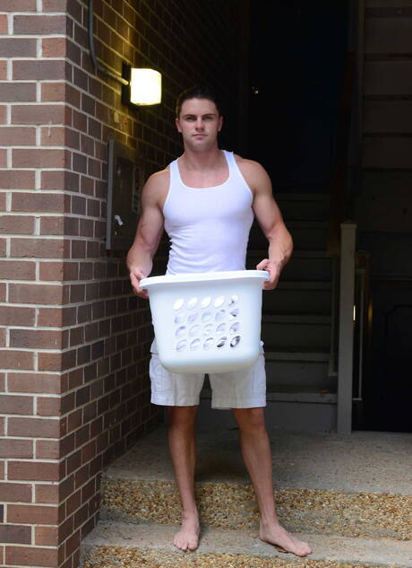 Pretty american boys strongman Sebastian Young and superstud Jake Wilder in hot ass bang outside