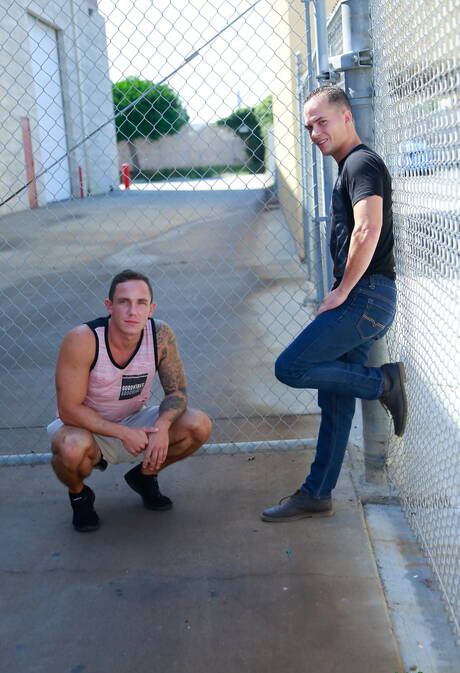 Hot american dudes beefy Cole Weston and hunk Richard Buldger have a hot sex outside