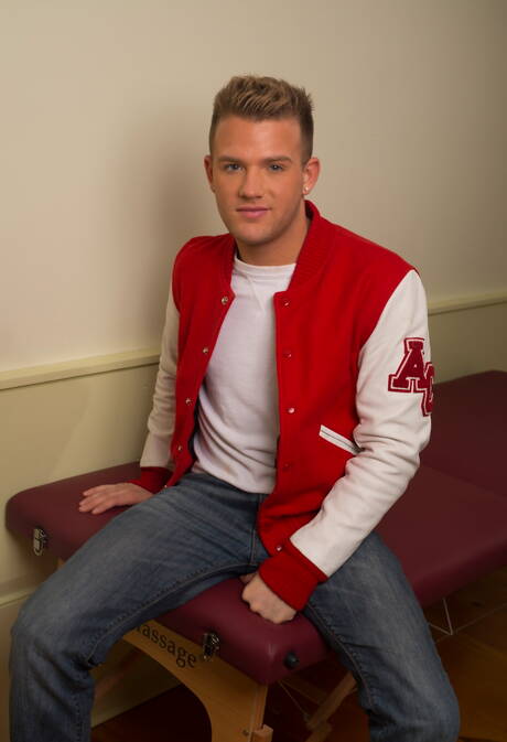 Two american boys husky guy Brandon Wilde and strongman Myles Landon in hot homosexual action