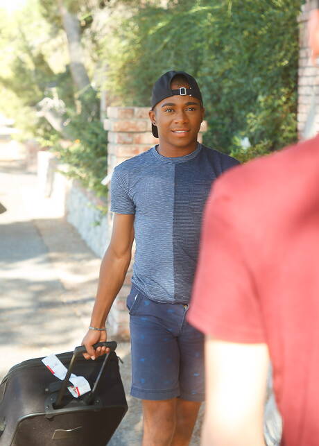 Colombian young Aiden Garcia and ebony muscular Marcell Tykes in hot interracial anal sex outdoor