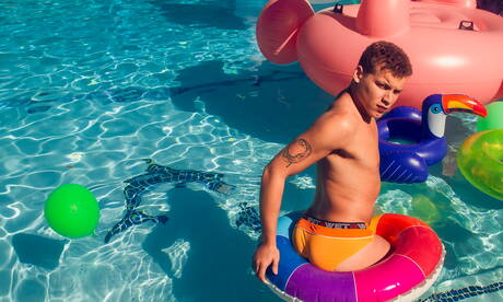 Josh Brady, Joey Mills, Corbin Colby, Cameron Parks, Luke Wilder, Angel Rivera in young studs orgy at the pool