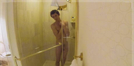 Sexy americans, pretty boy Evan Parker and twink Andy Taylor sucking and fucking each other in shower