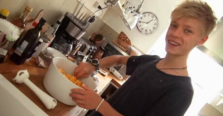 Slovak beautiful boy Kieran Benning and czech twink Sven Basquiat have a hot sex in kitchen