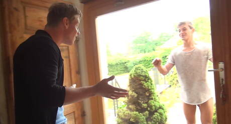 Two czech boys young dude Bastian Dufy and stud Roald Ekberg fuck ass after sucking outside