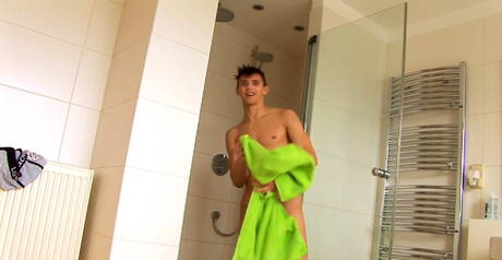 Two czech guys hot twink Tony Conrad and hunk Ramon Macchio have a hot sex in hot shower