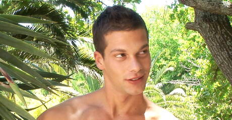 Czech tough guy Kevin Warhol and hungarian husky guy Julien Hussey in dick sucking scene outdoor