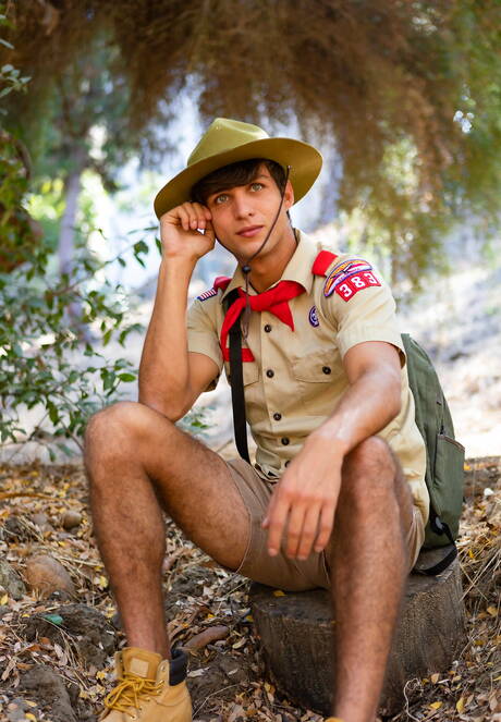 Two american boys hunky guy Elliot Finn and superstud Brandon Anderson love each other outside