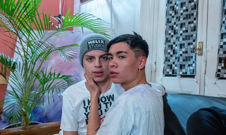 Hot latin Felix Harris, Tommy Ameal and Cesar Rose doing blowjob and groupsex