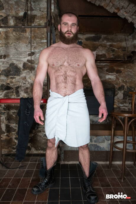 Two czech dudes hunky guy Ryan Cage and hairy bear John Barber sucking and fucking each other