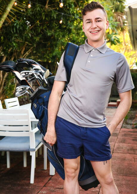 Two american guys well-built Dirk Caber and young Zander Lane fuck ass after sucking outside