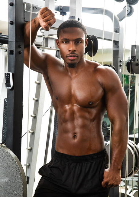 Muscular Cody Smith and ebony husky guy Deangelo Jackson in hard interracial anal sex