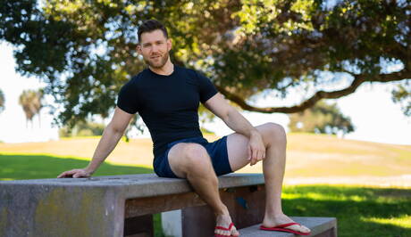 Famous americans, bodybuilder Kyle Fletcher and strong bull Caden Jackson fuck ass after sucking dick outdoor