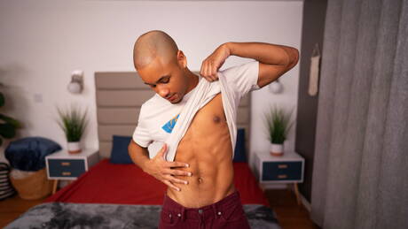 Ebony beefcake Xavier Zane and stud Shane undressing and showing nice butt