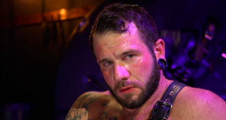 American tough guy Johnny Hill play with sex toy