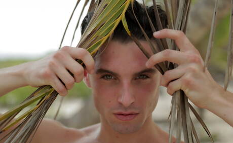 Young dude Felipe Esquivel and german beautiful boy Johny Cruz in black on white anal sex outdoor