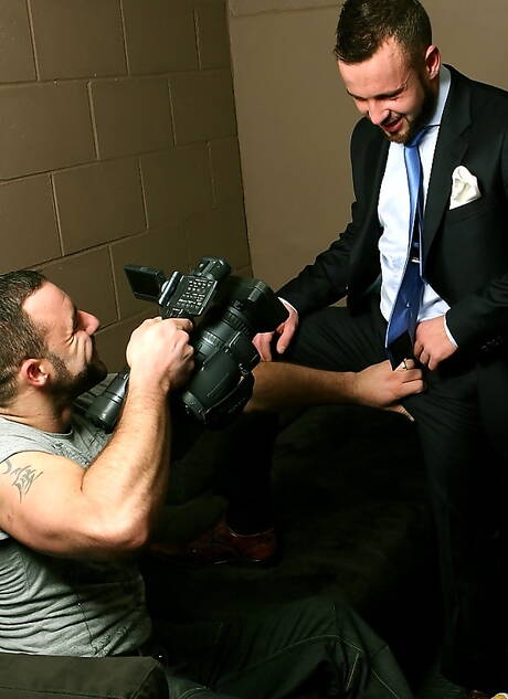 Well-built Ben Brown and stud Bruno Knight teasing dick