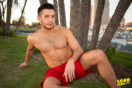 Latino tough guy Manny and czech beautiful boy Timothy Nixon make a love outdoor