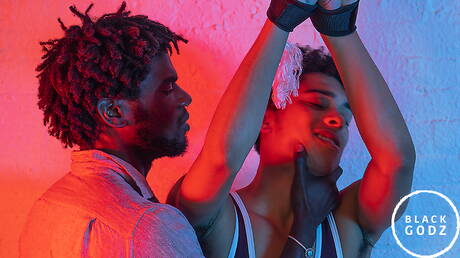 Ebony hunk Devin Trez and hot twink Marcus Labronx in bondage session