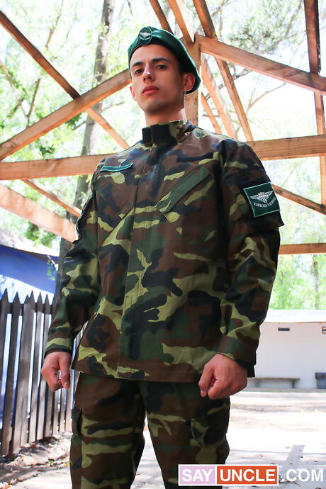 Sexy buddies Sly Conan, Leonel Russel and Dimitry Simonit have threesome anal sex outside