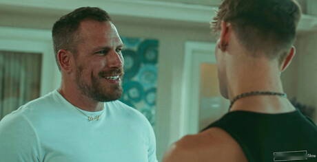 American twink Cyrus Stark and stud Jake Jaxx banged each other outdoor