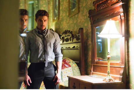 Adam Ramzi,Calvin Banks,Carter Dane,Jacen Zhu,Levi Karter and Sean Ford posing outdoors and sucking each other