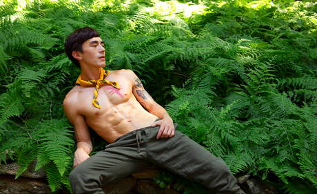 Hot american boys pretty boy Cody Seiya and young Dane Jaxson in hot homosexual action outside