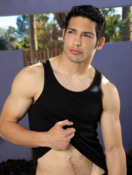 Bull Robby Vega playing with dick outdoor