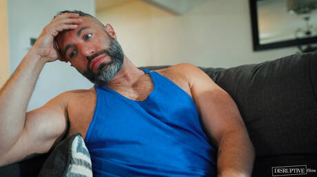 Hot american guys muscular Tony Genius and hairy bear Cole Connor make an interracial love