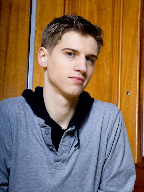 Beautiful boy Josh Jenson playing with dick