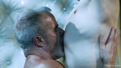 American pornstars gay bear Dale Savage and hot twink Adam Awbride fuck after blowjob