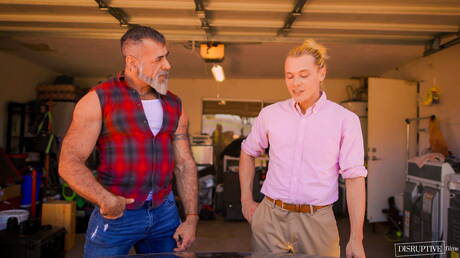 Sexy americans, beefy Johnny Moon and muscular Lawson James fuck ass after sucking cock in hot shower