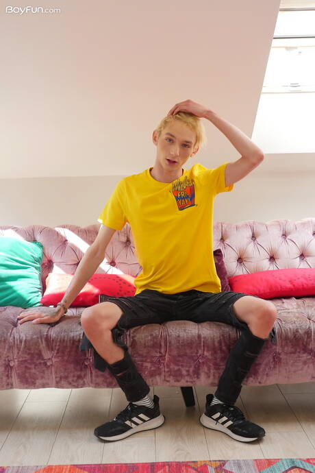 Young boy Justin Stone shows a beautiful body