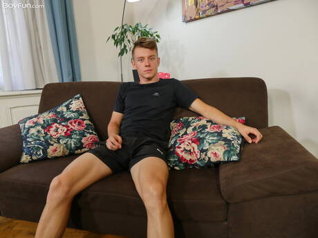Czech hot twink Mark Troy posing naked and showing tight ass